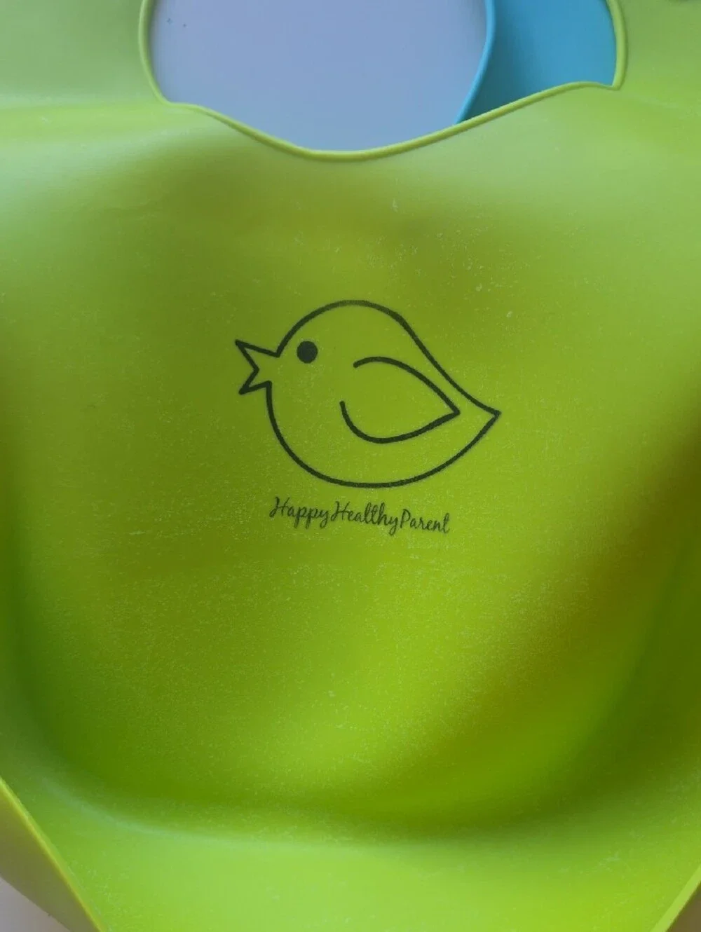 Silicone Baby Bib - Lime Green and Blue
